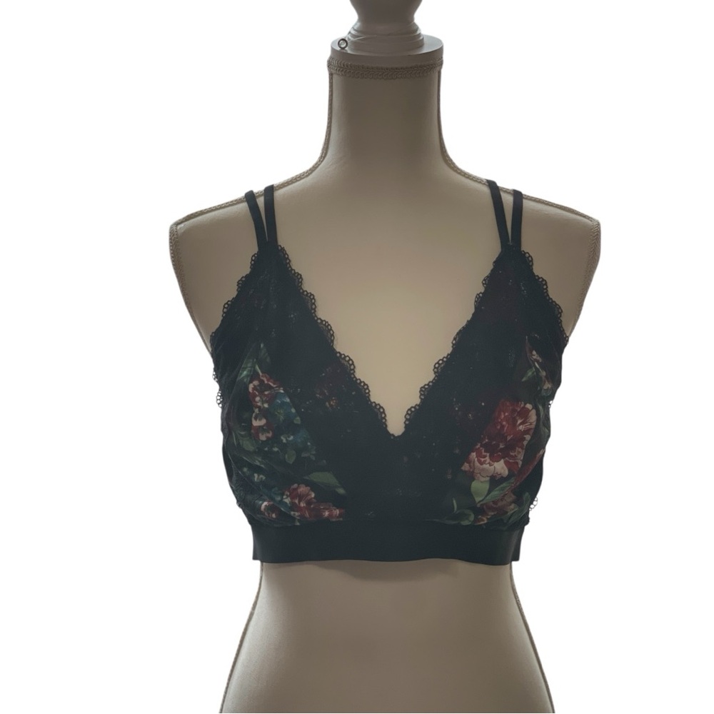 Cacique Black Floral Lace Bralette